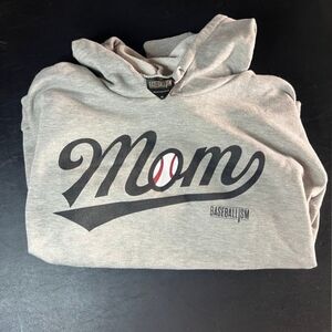 Baseballism Gray 'Mom'  Hoodie Xl